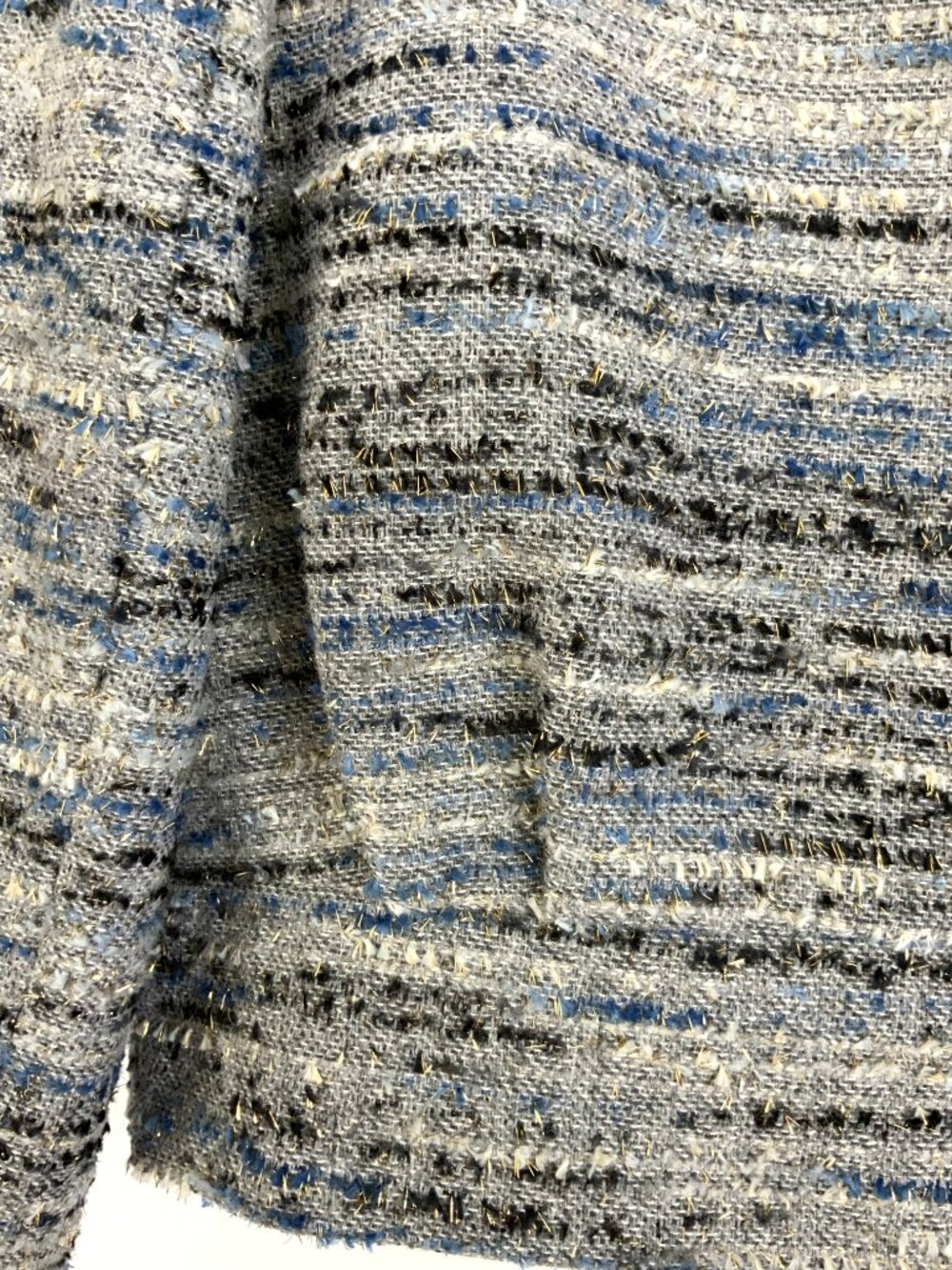 CABI Radiance Cropped Jacket Gray/ Blue Tweed with Silver Sz S - Picture 10 of 16